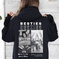 Besties - Pull photo personnalisé pour copines (sweat à capuche noir, 100 % coton, unisexe)