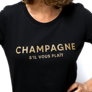 T-shirt femme - Champagne s'il vous plait - Effet glitter (Copy)